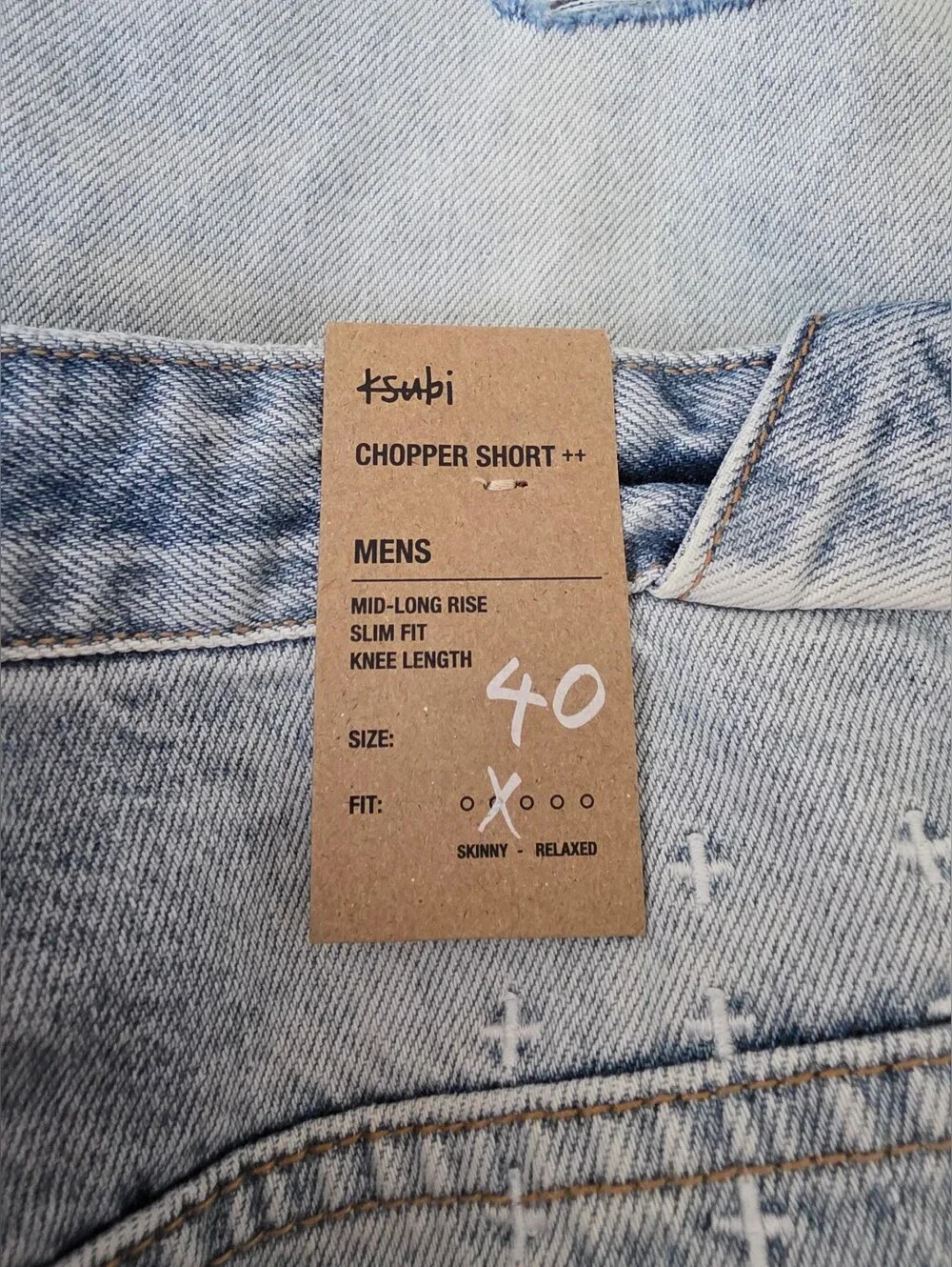 Ksubi Men’s Chopper Short Sense Sliced Denim Shorts Size 40
